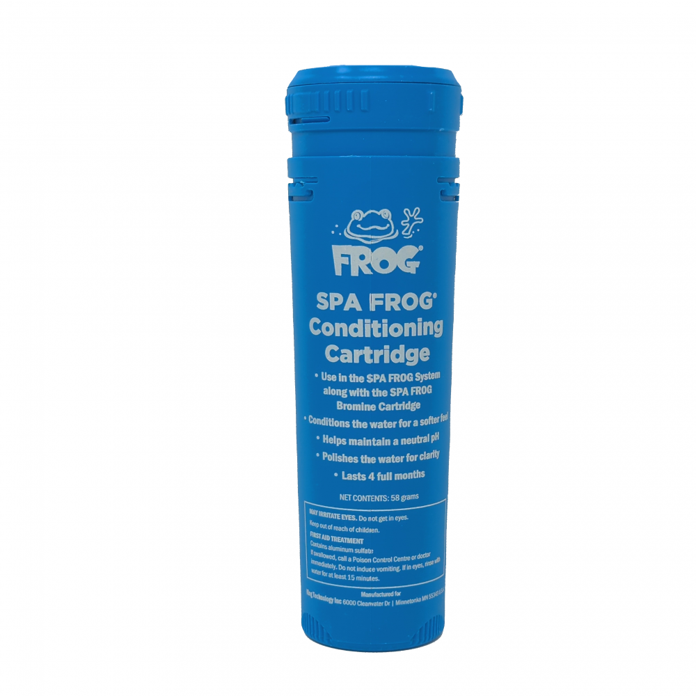 Spa Frog Conditioning Cartridge for spa maintenance, ensuring clear and balanced water quality for ideal hot tub use.