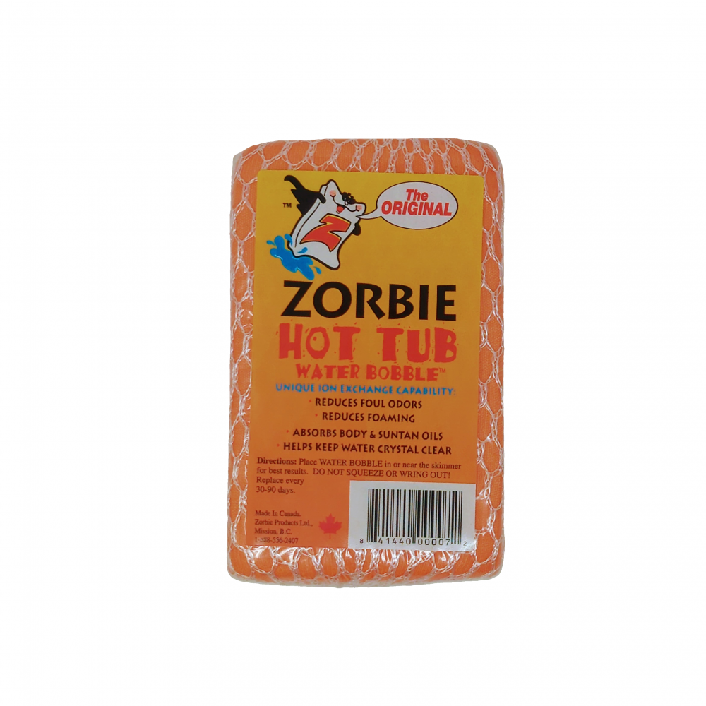 Zorbie Hot Tub Water Bobble sponge for clear water and reduced chemicals in hot tubs.