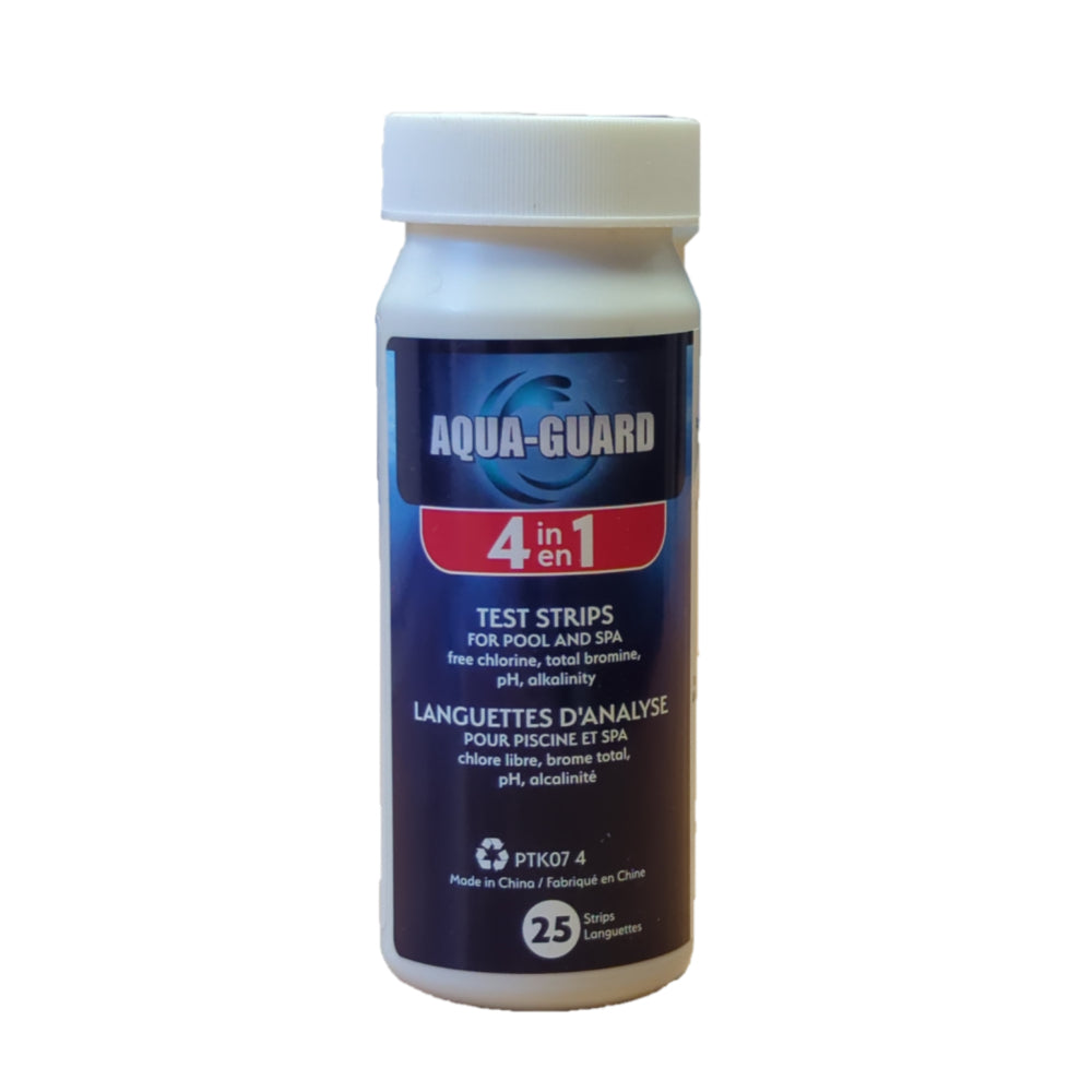AquaGuard 4-In-One Pool Test Strips (25 Pack)