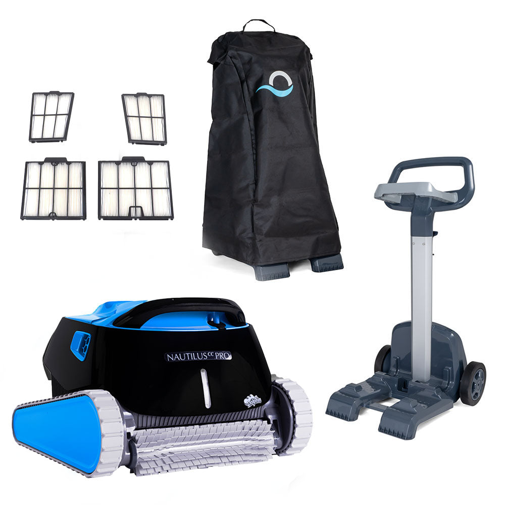 Dolphin Nautilus CC Pro + Ultra-Fine Filters + Carrying Caddy + Caddy Cover Bundle