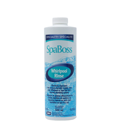 SpaBoss Whirlpool Rinse bottle for cleaning whirlpool tubs and hot tubs, 500 mL size.