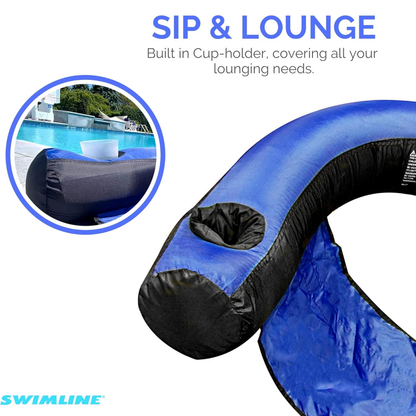Fabric Covered U-Seat Pool Lounger