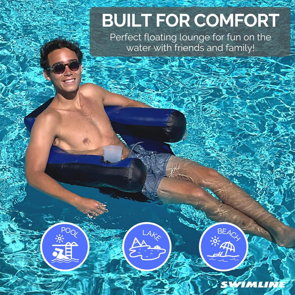 Fabric Covered U-Seat Pool Lounger