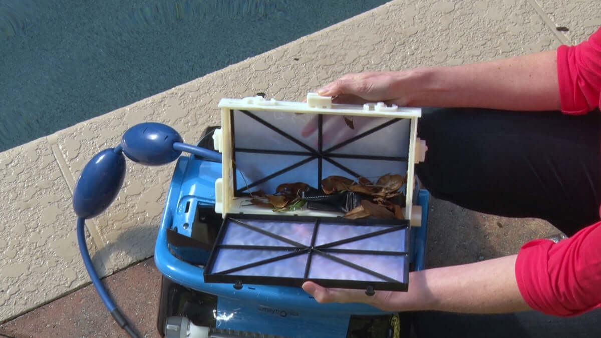 Fine filter after being removed from Nautilus CC Plus unit